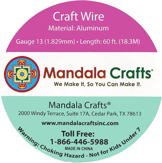 Mandala Crafts 13 Gauge Anodized Aluminum Craft Wire for Jewelry Making - 60 FT Colored Flexible Kelly Green Wire - Bendable for Bonsai Armature Crafting Sculpting