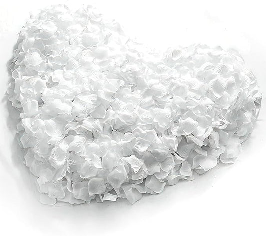 1000Pieces Rose Petals, Artificial Flower Petals Fake Rose Petals for Romantic Night,Wedding,Proposal Anniversary Flower Decorations (White)