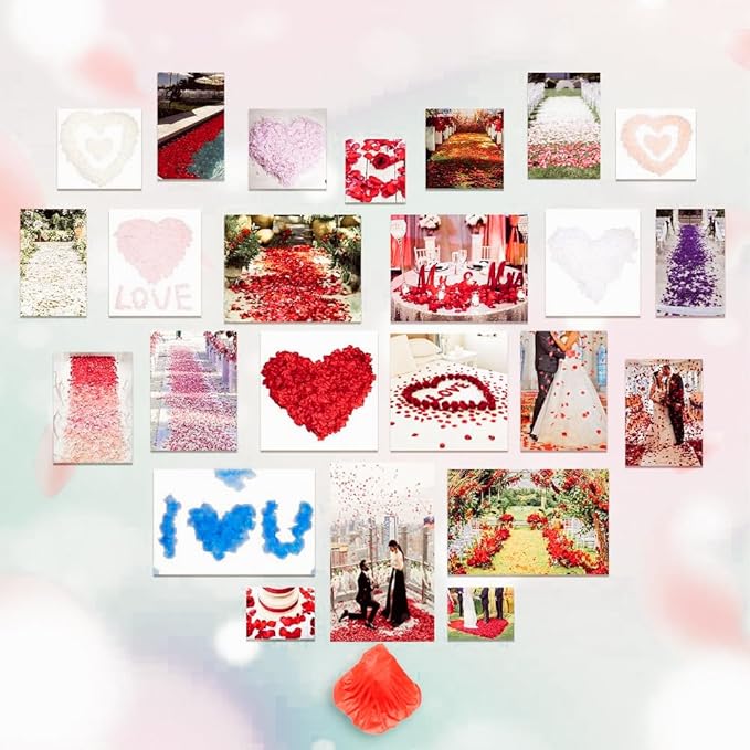 1000Pcs Rose Petals, Artificial Flower Petals Fake Silk Red Rose Petals for Romantic Night,Wedding,Proposal Anniversary Flower Decorations (Green)