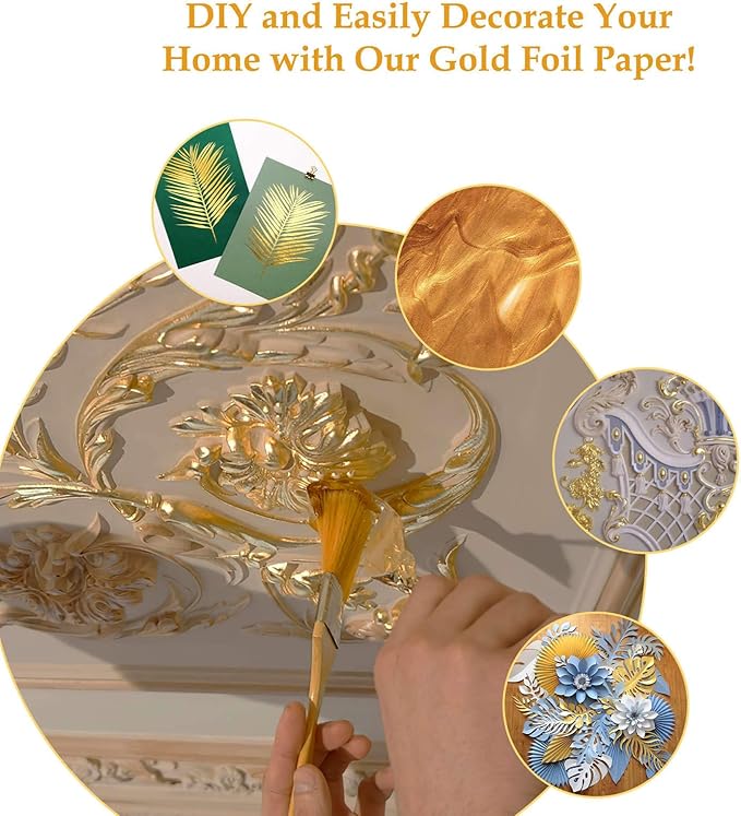 2 Bottles Gold Flakes, Premium Gold Leaf for Craft Art Decoration Perfect for Decorating Cakes Desserts Drinks Ice Cream Sushi