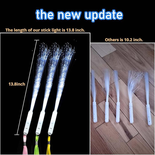 25 Pcs White Fiber Optic Wands,3 Models Wedding Sparklers,Glow Sticks Light up Sticks Led Light Wands Fit Wedding Bridal Shower Birthday Valentine's Day