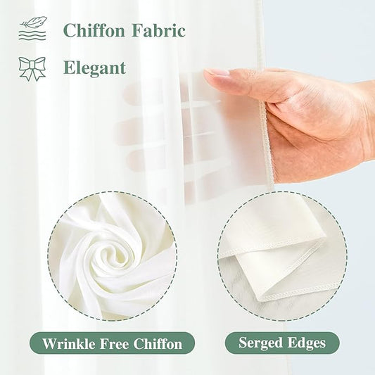 Wedding Arch Draping Fabric,2 Panels 18FT Beige Arch Drapes Chiffon Fabric Drapery Decorations for Ceremony Reception Party Ceiling Backdrop