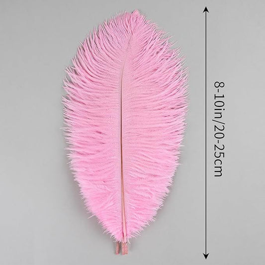 THARAHT Pink Ostrich Feathers 12pcs Natural Bulk 8-10Inch 20cm-25cm for Crafts Wedding Party Centerpieces Flower Arrangement Easter Gatsbi and Home Decoration Feathers