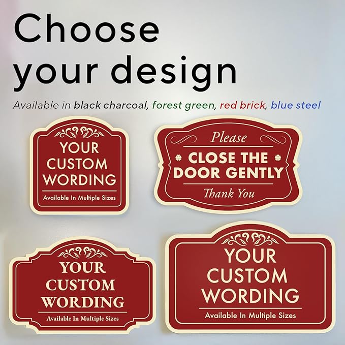 Custom Decorative Outdoor Metal Sign - Personalized Aluminum - Driveway Sign, Waterproof, Made in USA - Design 1 Red Brick 36x24 In