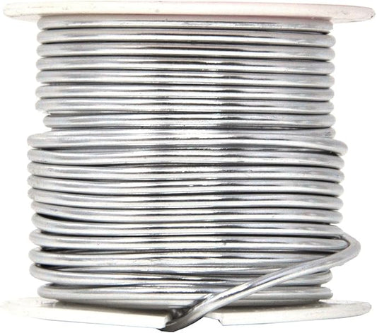 Mandala Crafts 12 Gauge Anodized Aluminum Craft Wire for Jewelry Making - 276 FT Colored Flexible Silver Copper True Blue Black Red Kelly Green Wire - Bendable for Bonsai Armature Crafting Sculpting