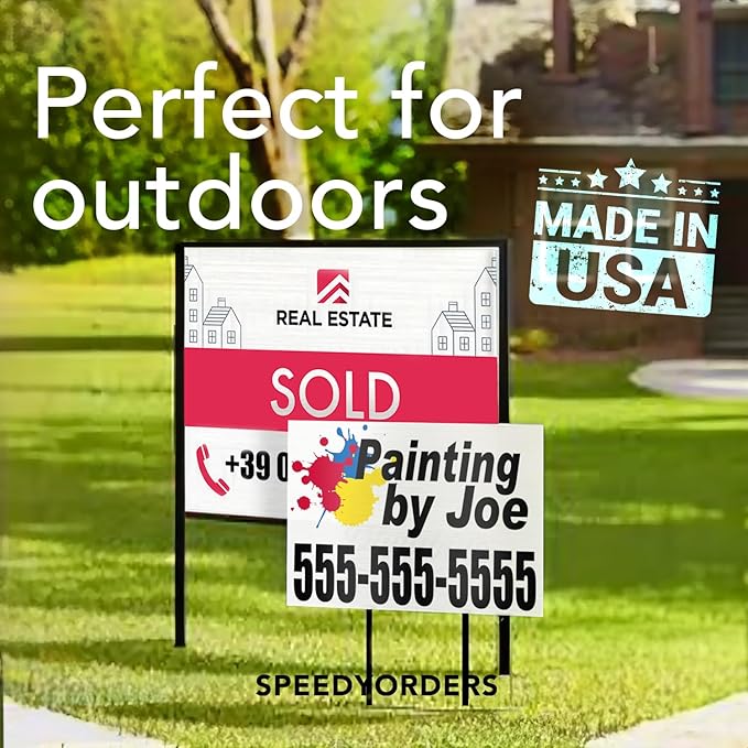 SPEEDYOOKS Custom Outdoor Metal Sign, Personalized Aluminum, Customized Safety, Business, Waterproof - White Aluminum (Green & White, 36x24 In)