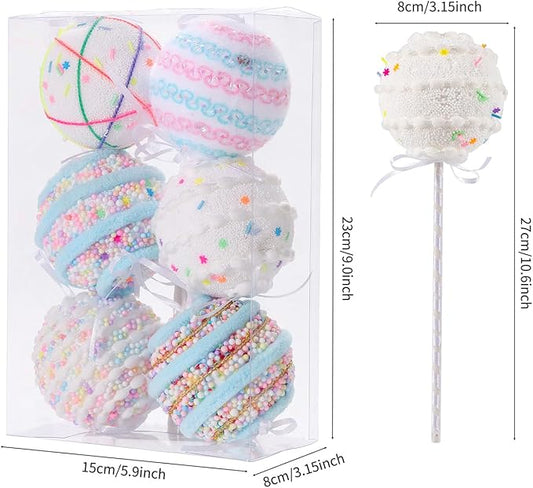LANGXUN 6pcs Lollipop Candy Land 2025 Xmas Birthday Party Wedding Suppiles Decoration, Hanging Candy Cane Christmas Tree Décor, Christmas Decorative Hanging Ornaments Crafts