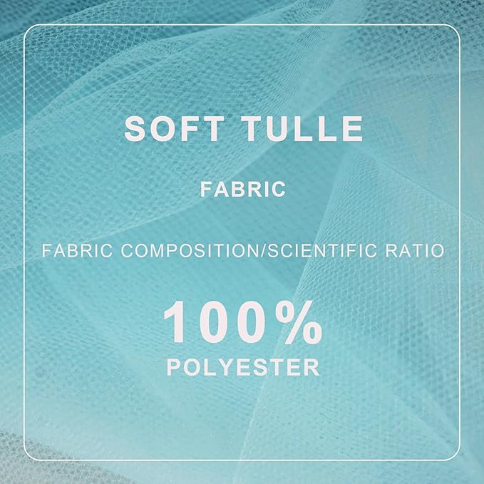 Light Blue Tulle Fabric Roll Spool Bolt (54 Inch by 40 Yards) Large Tulle Wedding Party Decoration, Tutu Skirt, Table Runner, Gift Wrapping, Bridal Shower, Soft & Drape (Baby Blue)