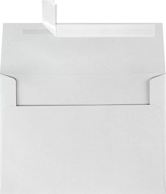 LUXPaper A7 Invitation Envelopes | Peel & Press | 5 1/4" x 7 1/4" | Gray | 80lb. Text | 100% Cotton | 500 Qty
