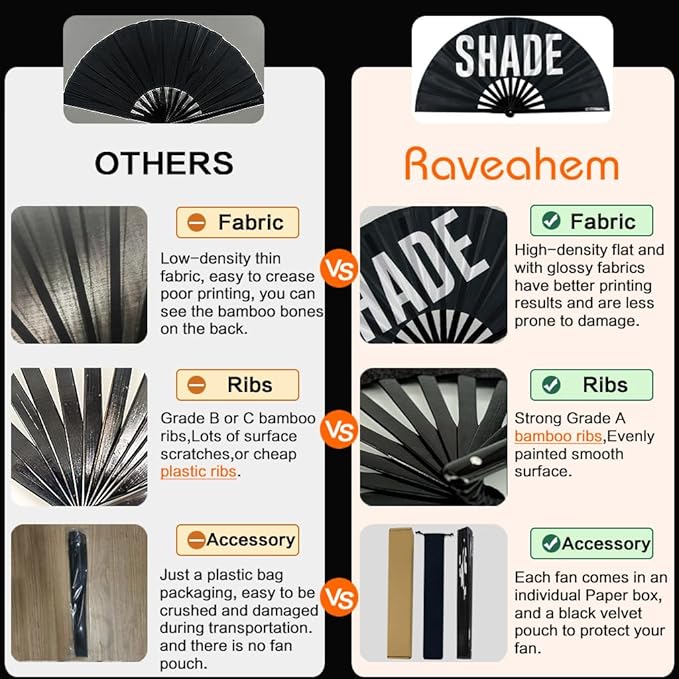 UV Glow Rave Fan, Bamboo Folding Clack Hand Fans Foldable for Men Women, Boots on the Ground Poping Fan for EDM Festival Line Dance Decoration, (Space Psychedelic, Medium 11")