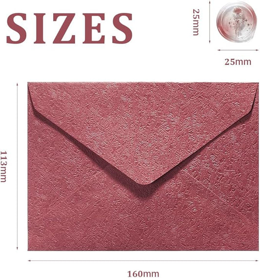 30 Pieces A6 Envelopes with 30 Seal Stickers, 6.32 x 4.45 inch Envelopes for 4 x 6 Wedding Invitation Cards, Greeting Cards, Graduation, Birthday Party Invitations, Red.