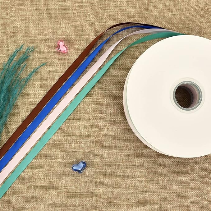 TONIFUL 3/8 Inch x 100yds Coffee Brown Color Satin Ribbon Thin Solid Fabric Ribbons Roll for Gift Wrapping Invitation Floral Hair Balloons Craft Party Wedding Decoration Valentine's Day Bouquet