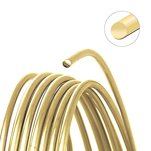 The Beadsmith Wire Elements Craft Wire – Tarnish Resistant, Soft Temper, Round, Champagne Gold Color – 0.64mm, 22 Gauge, 8 Yard Spool – Jewelry Making, Wire Wrapping, Floral, & Other DIY Crafts