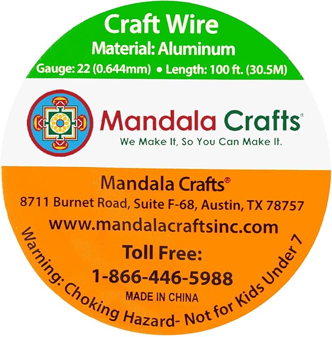 Mandala Crafts 22 Gauge Anodized Aluminum Craft Wire for Jewelry Making - 100 FT Colored Flexible Light Brown Wire - Bendable for Bonsai Armature Crafting Sculpting