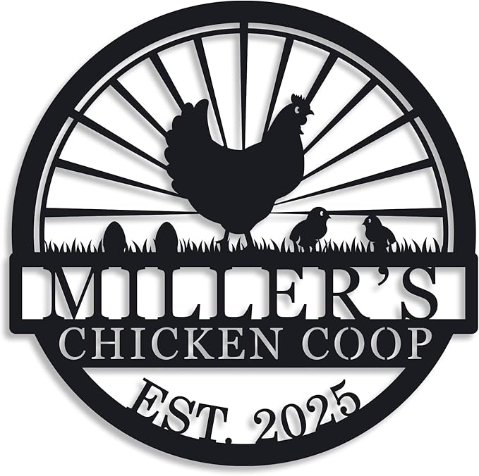 Hen House Coop Sign, Custom Chicken Coop Signs, Custom Chicken Farm Metal Sign, Family Name Metal Sign for Farm House, Our Little Coop Sign Metal Sign