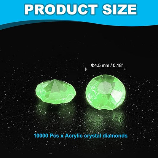 PATIKIL 10000 Pcs Wedding Table Scatter Confetti Crystals 4.5mm Acrylic Diamonds Vase Fillers Gems for Table Centerpiece Decorations Party Vase Beads, Light Green
