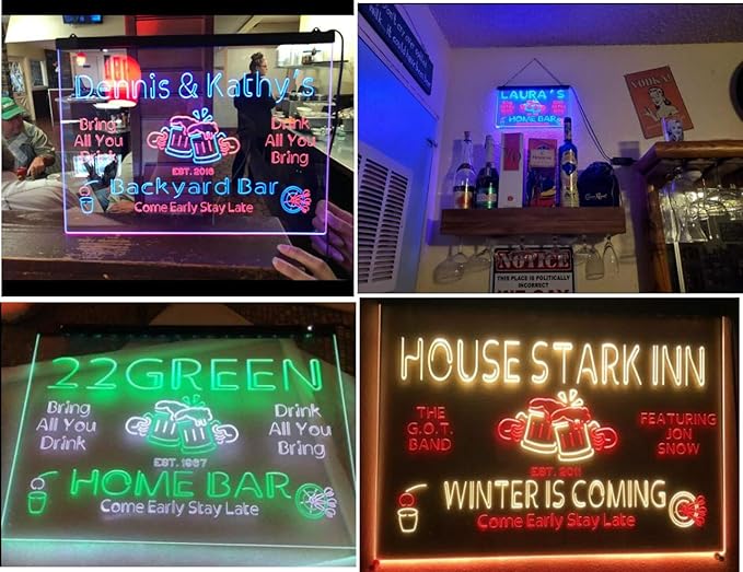 ADVPRO Personalized Your Name Custom Home Bar Beer Established Year Dual Color LED Neon Sign Red & Blue 24 x 16 Inches st6s64-p1-tm-rb