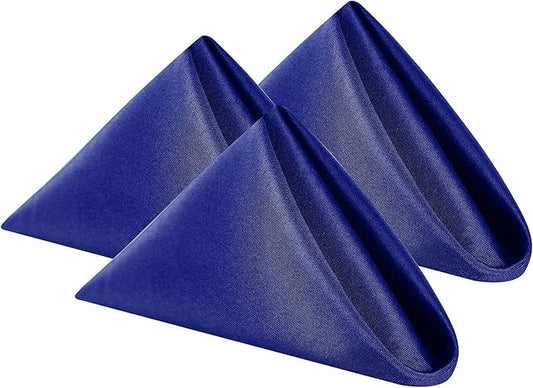 Cloth Napkins 17x17 inch Washable Polyester Dinner Napkins Soft Table Napkins for Wedding Party Dining Banquet(Royal Blue,100PCS)