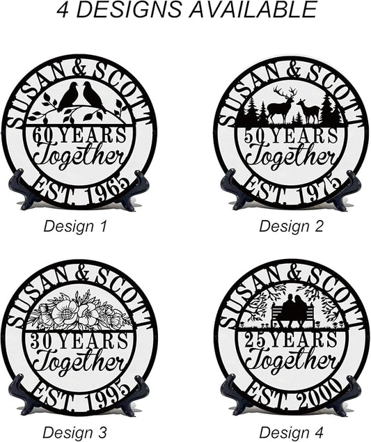 Personalized Christmas Gifts 2025 Best Housewarming Gifts Custom 50th or Any Year Wedding Anniversary Metal Sign Wedding Gifts Personalized Metal Name Signs Monogram Wall Decor
