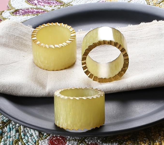 Epoxy Resin Napkin Rings Set of 12 - Handmade Dining Napkin Holder Classic, Everyday, Thanksgiving, Holiday, Christmas, Festive, Party, Gift, Farmhouse Décor (Green) - CLEENTABLE