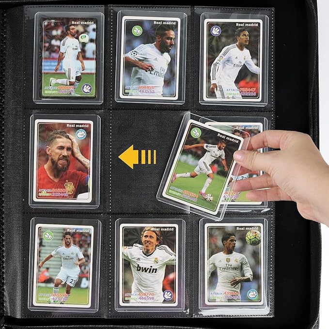 Toploader Binder with 9-Pocket Pages, Holds 288 "3×4" Rigid Toploader Hard Cases, Card Holder for Collectible Cards or Sports Cards, Durable Sleeves for Storage & Display (Blue)