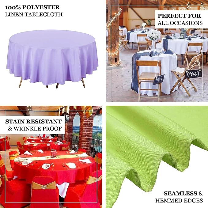 Efavormart Round Tablecloth, 90 Inch Stain & Wrinkle Resistant Washable Table Cloth, Decorative Polyester Fabric Table Cover for Banquet, Wedding, Dining- Yellow