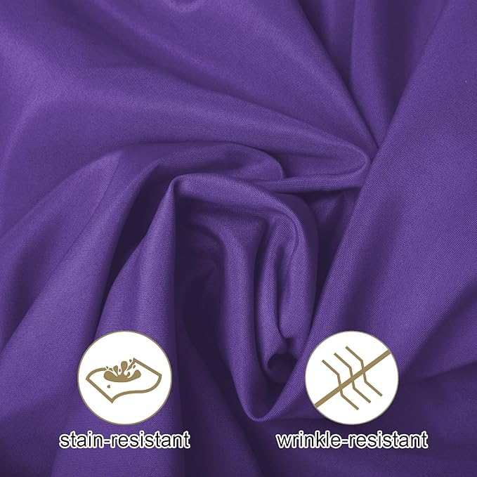 Ascoza 2pack 120 Inch Purple Round Tablecloth in Washable Polyester Fabric for Wedding/Banquet/Restaurant/Parties