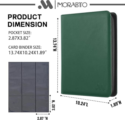 Card Binder 9 Pocket,Trading Card Binder Holds up to 360 Cards with 20 Sleeves,Zipper Card Holder Album Compatible with TCG Card/Game Cards/Sports Card