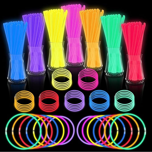 Halloween Glow Sticks Bulk Party Pack- Ultra Bright 500pk Glow in the Dark Party Favors, Glow Decorations, Neon Party Glow Necklaces and Glow Bracelets with Connectors