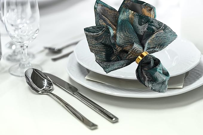 Gold Napkin Rings-10 Pcs Stainless Steel Napkin Rings,Metal Napkin Ring for Table Settings Wedding Christmas Party Dinner Table