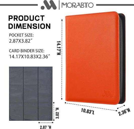 Card Binder 9 Pockets,Trading Card Binder Holds up to 864 Cards with 48 Sleeves,Zipper Card Holder Album Compatible with TCG Card/Game Cards/Sports Card