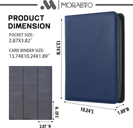 Card Binder 9 Pocket,Trading Card Binder Holds up to 360 Cards with 20 Sleeves,Zipper Card Holder Album Compatible with TCG Card/Game Cards/Sports Card