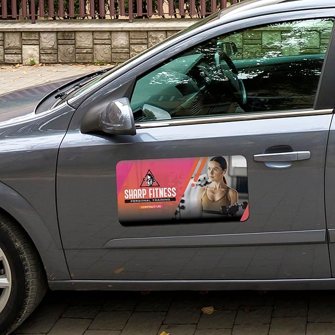 Custom Car Magnets for Business— Personalized Vehicle Magnetic Signs for Cars, Trucks — Customized with Your Full-Color Image, Text — Templates Available