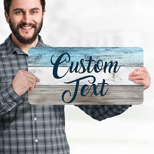 Custom Sign, Custom Street Sign, 11 Font Colors, 13 Font Styles, 4 Hole Options, 22 Sizes, 9x18 Inches, Rust Free DiBound, Fade Resistant, Made in USA by My Sign Center (Coastal)