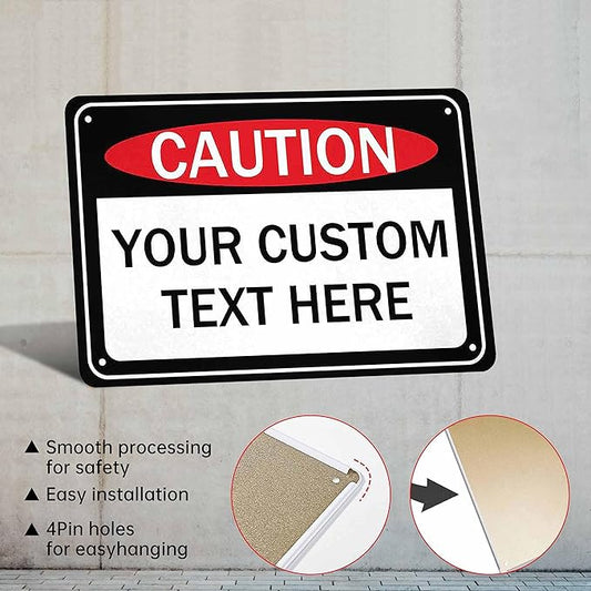 Custom Sign, Personalized Metal Signs, Customize for Office, Business, Workplace, Office, Home, Delivery Signs, Metal Sign With Your Own Image, Text,Photo, Pets, Kids Art Made in USA (Design 3)
