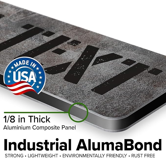 Custom Sign, Custom Street Sign, 11 Font Colors, 13 Font Styles, 4 Hole Options, 22 Sizes, 4x18 Inches, Rust Free DiBound, Fade Resistant, Made in USA by My Sign Center (Grunge Metal)