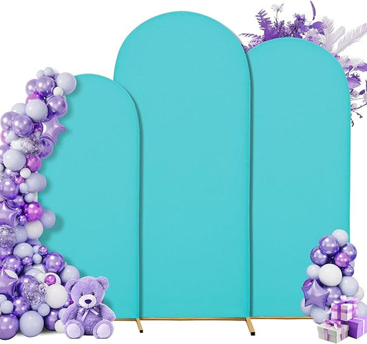 Wedding Arch Cover 7.2FT 6.6FT 6FT Arch Backdrop Cover Spandex Fitted Arch Cover for Round Top Chiara Backdrop Stand Covers for Wedding Birthday Party Baby Shower Banquet Ceremony Decoration