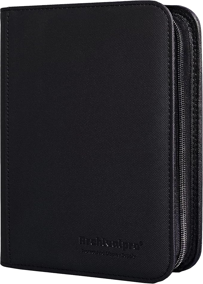 4 Pockets Premium Card Binder 160 Cards Trading Card Binders No Ring Card Storage Display Album(4 Pocket 160 Card Slot,Black)