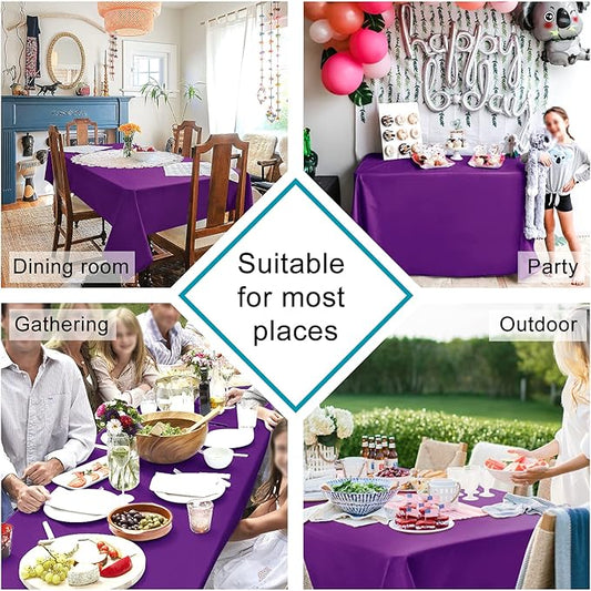 Hiasan Square Tablecloth - Waterproof Washable Polyester Table Cloth for Dining Room Birthday Party Camping, Royal Purple, 30 x 30 Inch