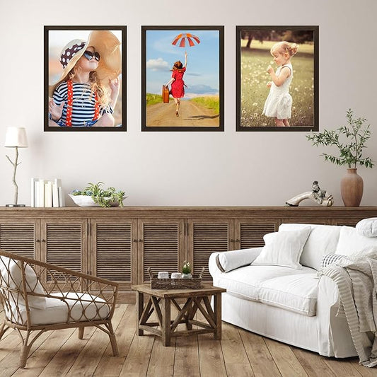 KTKDE A3 Poster Frame Walnut Woodgrain Picture Frame-11.7x16.5in - Photo Frame,Certificate Frame with Plexiglass for Wall Mount or Table Top Display
