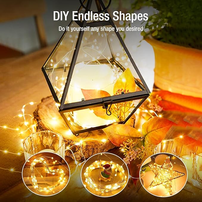 20 Pack Fairy Lights Battery Operated - 7ft 20 Led Twinkle Lights 3 Modes, Bulk Mini String Lights Waterproof for Mason Jars Vases DIY Party Wedding Decoration Christmas -Warm White