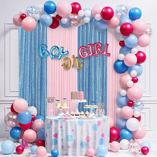 Baby Blue Sequin Backdrop 2 Panels 2FTx8FT Party Backdrop Curtains Glitter Birthday Bridal Curtains Sparkle Photo Backdrop