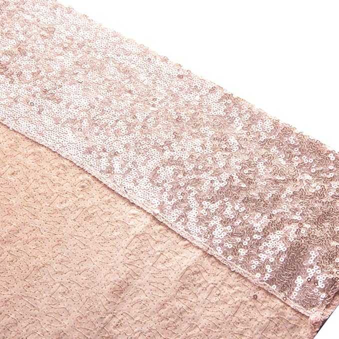 SquarePie Sequin Backdrop Not See Through Thick Background Glitter Curtain Party 20FT x 10FT Rose Gold