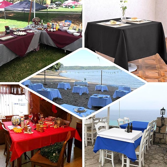 Efavormart 70" Premium Square Polyester Tablecloth for Wedding Kitchen Dining Events - Orange