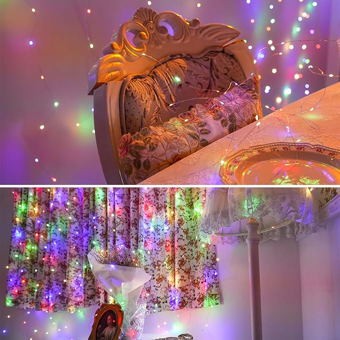 HXWEIYE 6 Pack Multicolor Fairy Lights Battery Operated, 7ft 20LED Mini Fairy String Lights Mason Jar Lights, Waterproof Firefly Starry Lights for DIY Wedding Party Bedroom Patio Christmas Décor