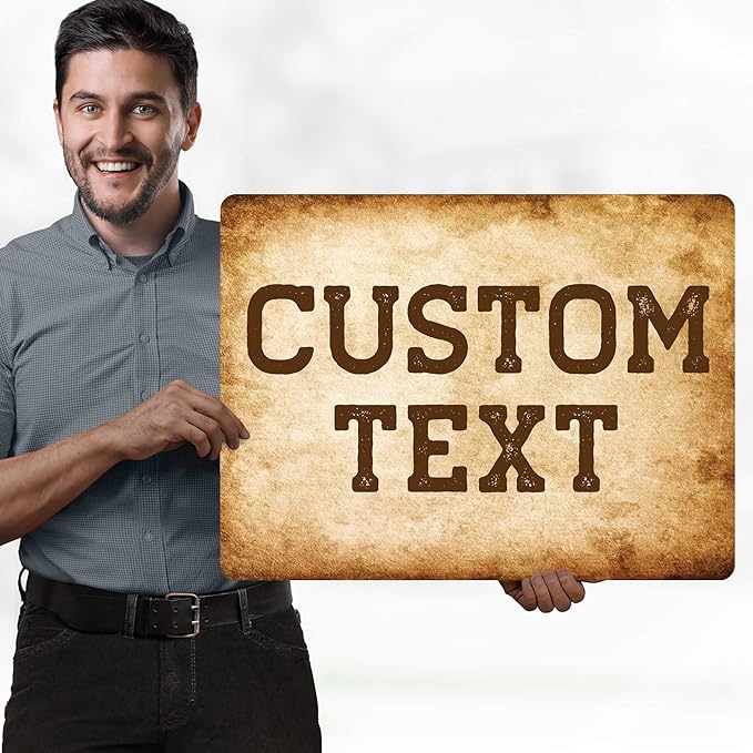 Custom Sign, Custom Street Sign, 11 Font Colors, 13 Font Styles, 4 Hole Options, 22 Sizes, 18x24 Inches, Rust Free DiBound, Fade Resistant, Made in USA by My Sign Center (Vintage)
