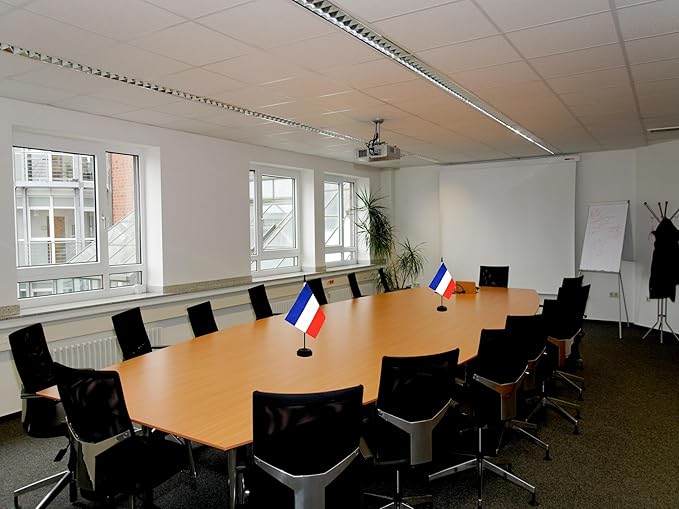 2 Pack Netherlands Desk Flag, Netherlandish Table Office Flag with Solid Pole and Stand Base, International Country Flag, Festival Celebration, Classroom Meeting Desktop Decoration (Netherlands)