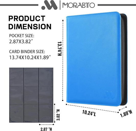 Card Binder 9 Pocket,Trading Card Binder Holds up to 360 Cards with 20 Sleeves,Zipper Card Holder Album Compatible with TCG Card/Game Cards/Sports Card