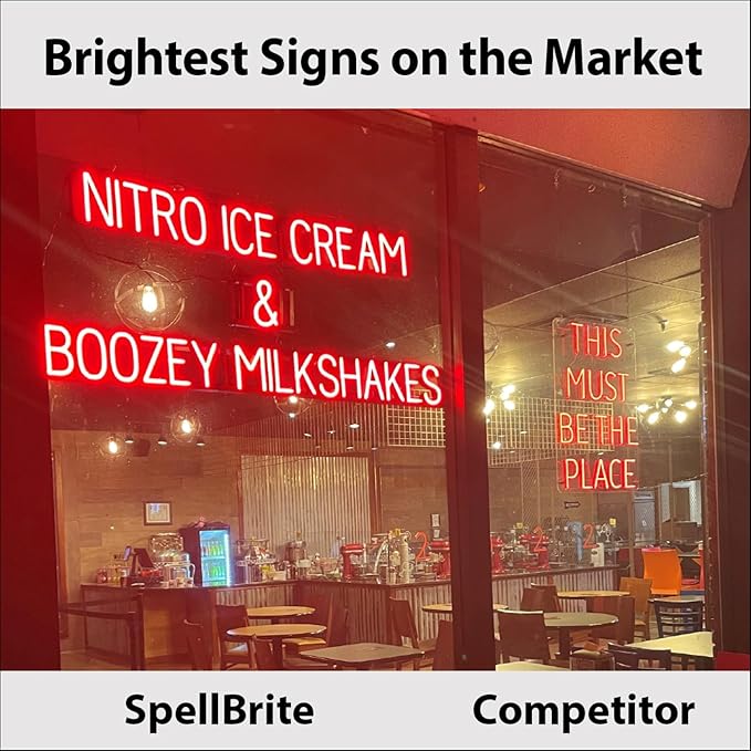 SpellBrite GROWLERS Sign | Beer-Related Sign with Neon Look, Blue LED Light Source | 33.0" x 6.3"