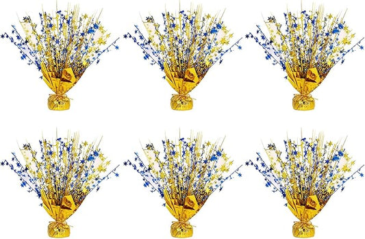 6 Pack Star Table Centerpieces for Party, Birthday Table Decorations for Kids Adults, Party Centerpieces for Tables for Wedding Baby Shower Graduation Holiday Event (Gold NavyBlue)